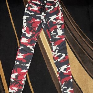 Red and Black Camo Joggers